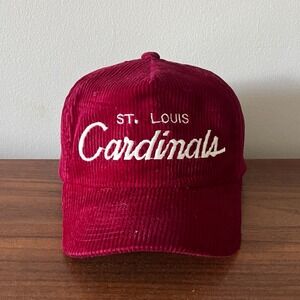 Vintage Arizona Cardinals Sports Specialties Corduroy Hat The Cord Red‎ Zip Back